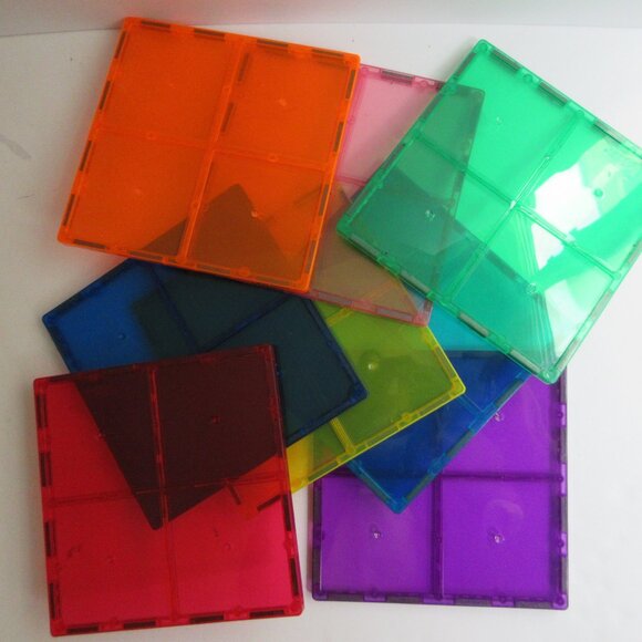 Picasso and Magformer Tiles Lot 104 Pieces, Squares Triangles Various Sizes - Picture 3 of 16